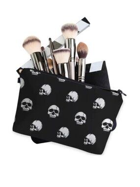 Cosmetic Bag Makeup Skull Goth Punk Scene Emo Pouch Travel Storage Organizer NEW
